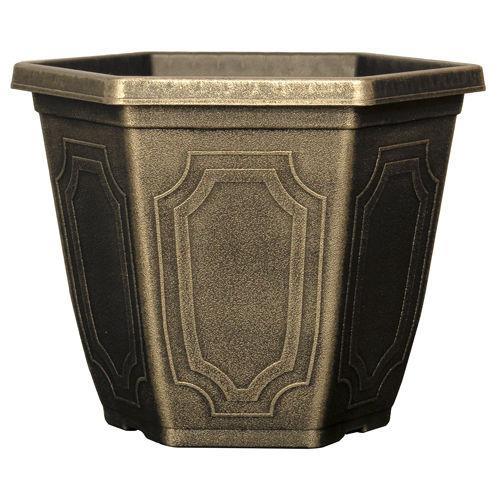 Estate Planter Hex 44cm Brushed Champagne - Pretty Pots