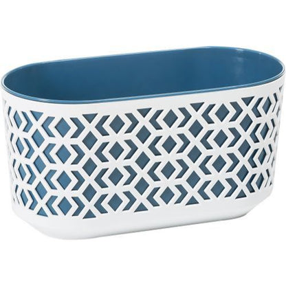 Aztec Decorative Plant Trough 40cm Blue & White - Pretty Pots