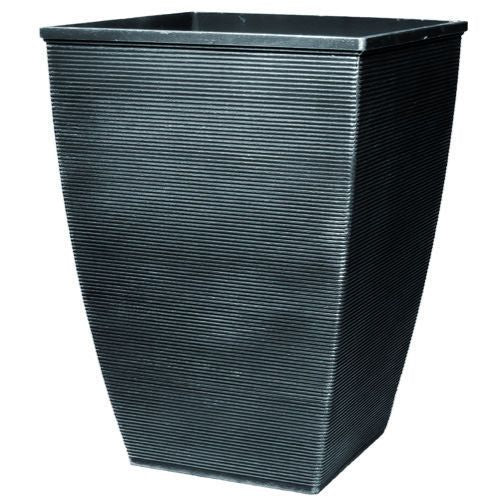 Helix Decorative Tall Square Planter 14" Silver - Pretty Pots