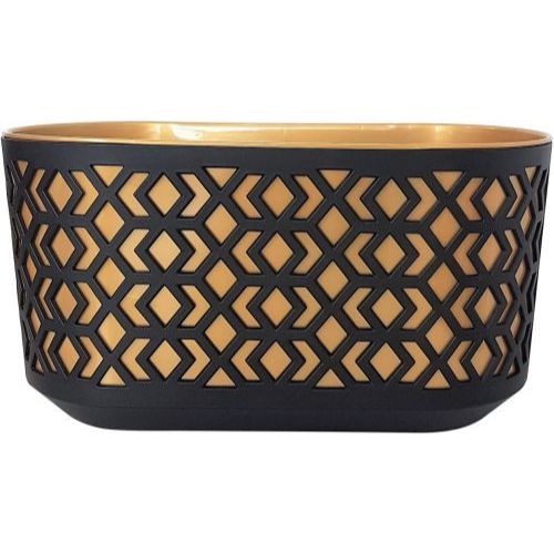 Aztec Decorative Plant Trough 40cm Gold & Black | Pretty Pots