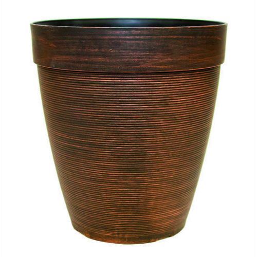 Helix Decorative Tall Round Planter 12" Warm Copper - Pretty Pots