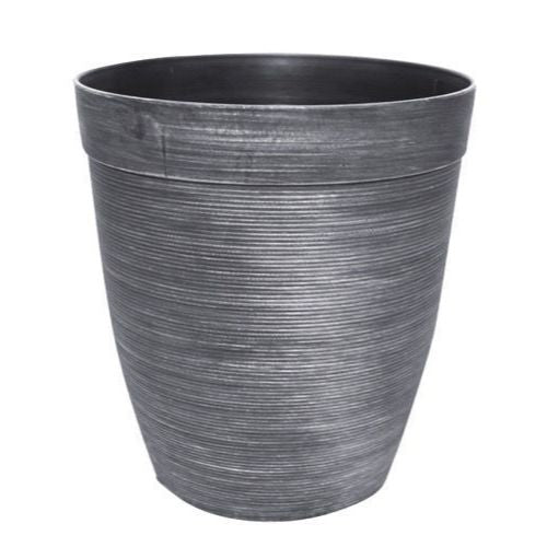 Helix Decorative Tall Round Planter 12" Silver - Pretty Pots