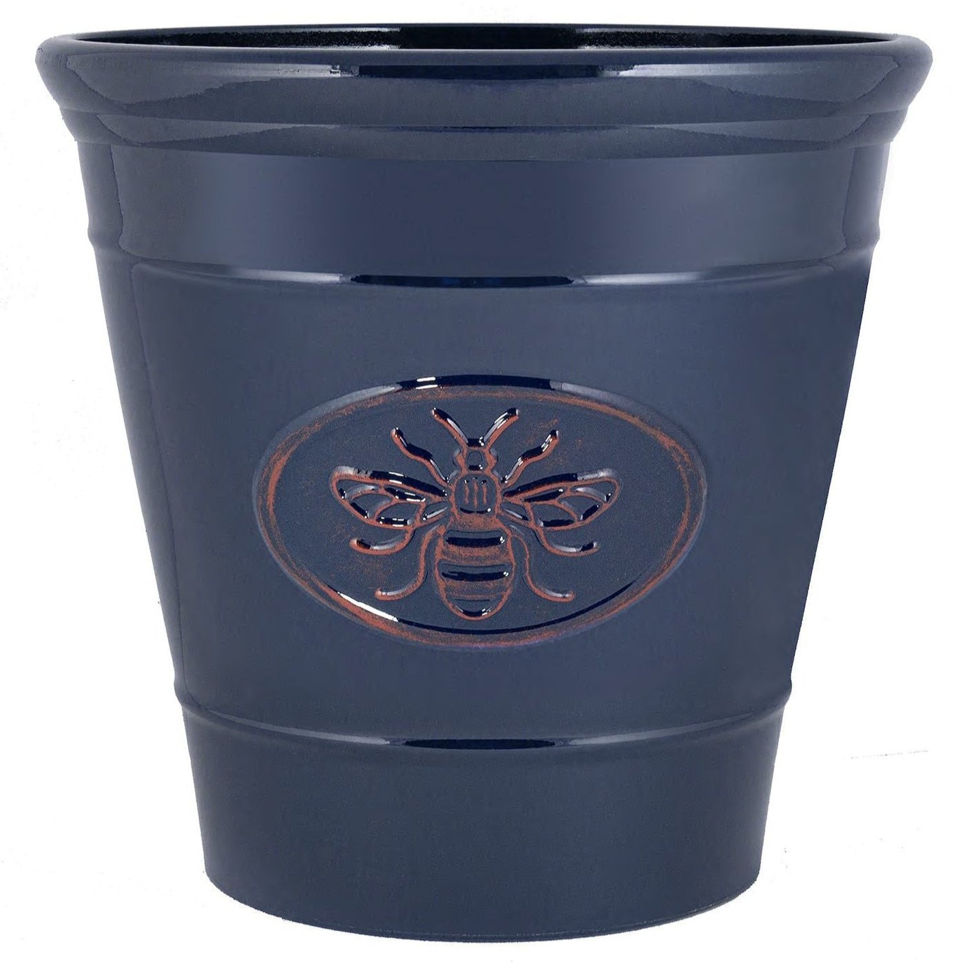 Bee Planter Round 40cm Dark Blue