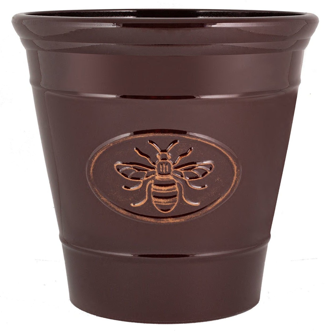 Bee Planter Round 23cm Dark Brown