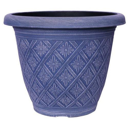 Woven Blossom Planter 16" Pastel Marine Blue - Pretty Pots