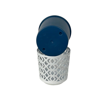 Aztec Round Planter 19.5cm Blue & White