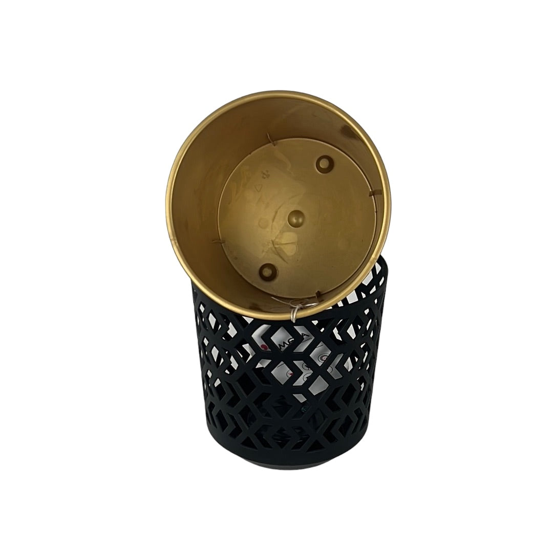 Aztec Planter 19.5cm Gold & Black