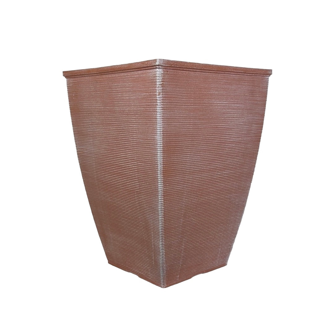 Helix Decorative Tall Square Planter 14" Powdered Clay