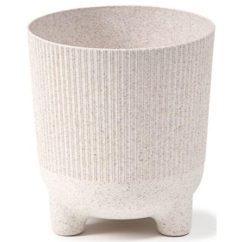 Aria ECO Wood Jumper Planter with Feet 14cm White - Pretty Pots