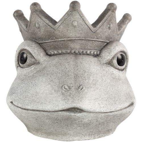 Decorative Concrete Ornament Planter Frog with Crown