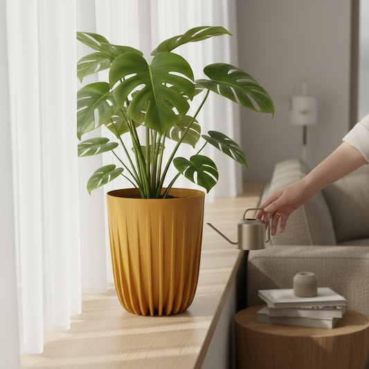 Mira Standard Planter 19cm Mustard Yellow