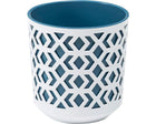 Aztec Round Planter 19.5cm Blue & White