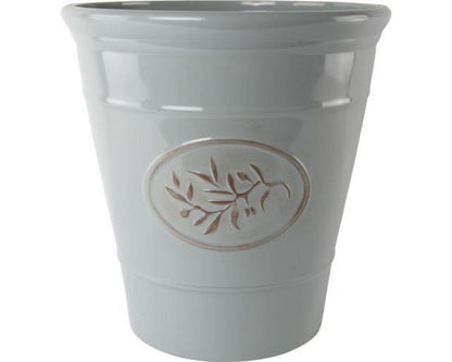 Olive Decorative Plant Pot 23cm Grey - Pretty Pots