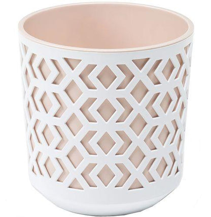 Aztec Decorative Pant Pot 14cm Nude & White - Pretty Pots