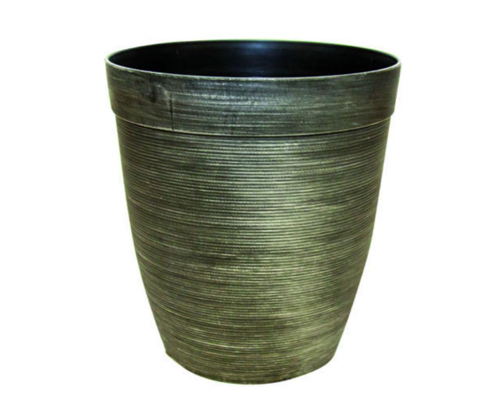 Helix Decorative Tall Round Planter 12" Black Bronze - Pretty Pots