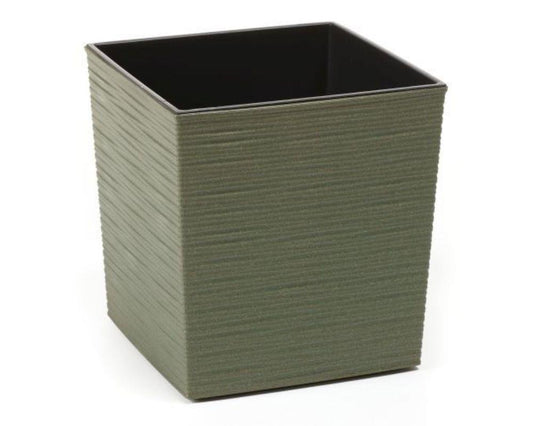 Yukka ECO Chisel Square Decorative Planter 19cm Forest Green - Pretty Pots