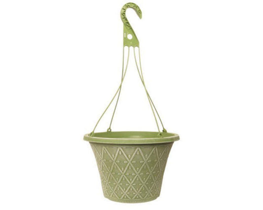 Prisma Decorative Hanging Basket 12" Moss Green - Pretty Pots