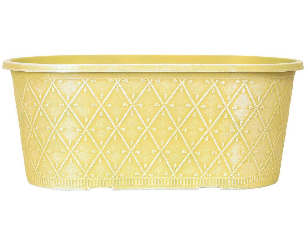 Prisma Decorative Planter Oval 16" Sunglow Yellow - Pretty Pots