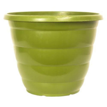 Bumble Planter Round 30cm Glossy Green Tea - Pretty Pots