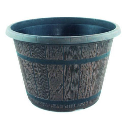 Cask Planter Bell with Band 35cm Chestnut - Pretty Pots