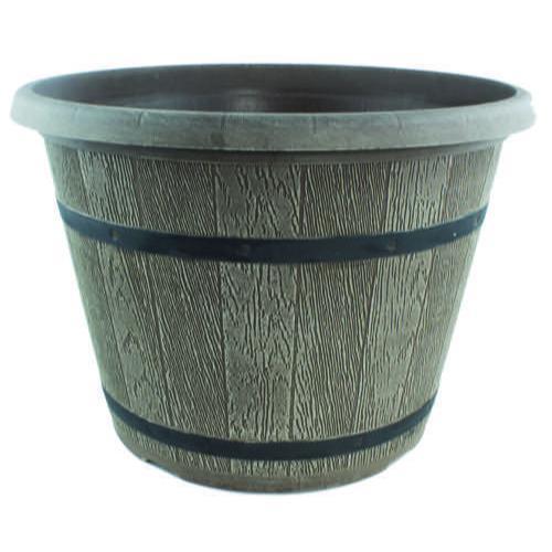 Cask Planter Bell with Band 35cm Driftwood - Pretty Pots