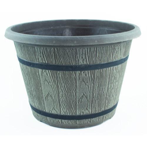 Cask Planter with Band 25cm Driftwood - Pretty Pots