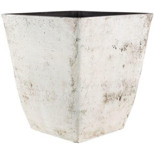 Concrete Look Planter Square 32.5cm White - Pretty Pots