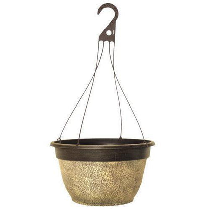 Crackle Hanging Basket 12" Ceramic Cream - Pretty Pots