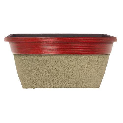 Crackle Window Box 30cm White & Glitz Red - Pretty Pots