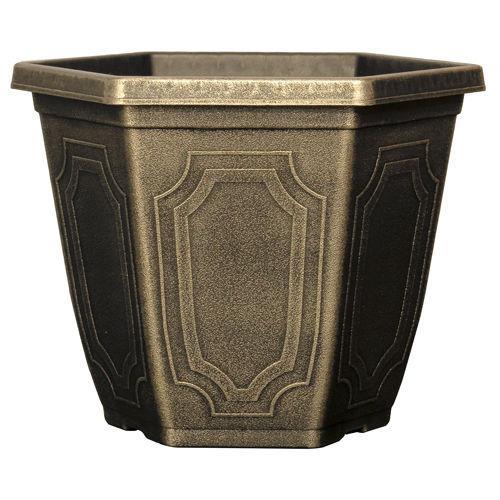 Estate Planter Hex 44cm Brushed Champagne - Pretty Pots