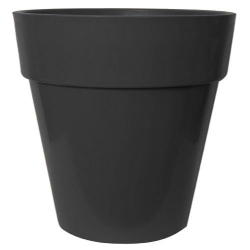 Euro Planter Round 30cm Glossy Black - Pretty Pots