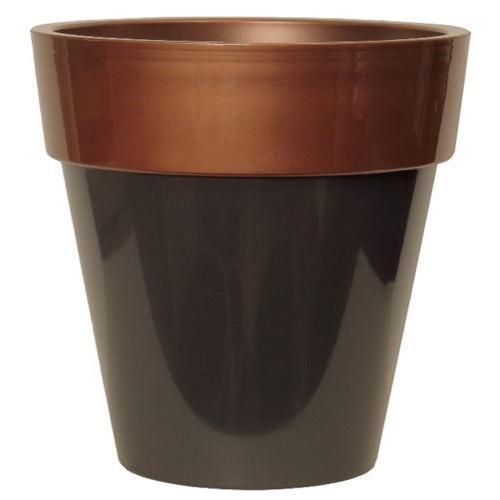 Euro Planter Round 30cm Glossy Copper - Pretty Pots