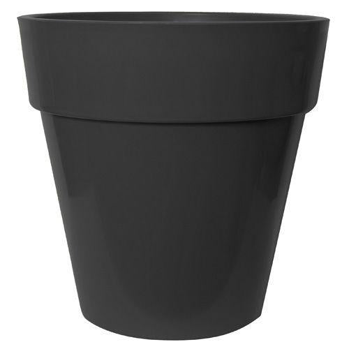 Euro Planter Round 36cm Glossy Black - Pretty Pots