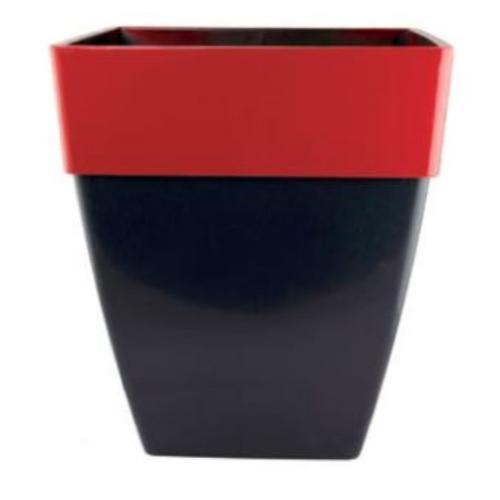 Euro Planter Square 28cm Glossy Red - Pretty Pots