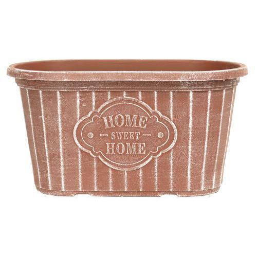 Home Sweet Home Trough Oval 29cm Powdered Brick - Pretty Pots