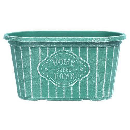 Home Sweet Home Trough Oval 29cm Powdered Lagoon Teal - Pretty Pots