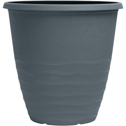 Mariella Tall Planter 12" Washed Lead Blue - Pretty Pots