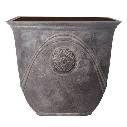 Premium Planter Anaheim Square 14.5" Antique Slate - Pretty Pots