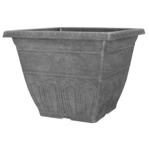 Valencia Planter Square 12" Faux Concrete - Pretty Pots