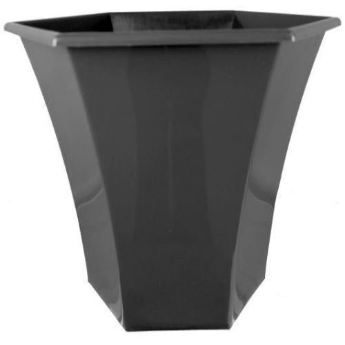 Verona Planter Hexagonal 27cm Black - Pretty Pots