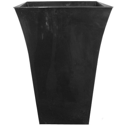 Verona Planter Square 39cm Black - Pretty Pots